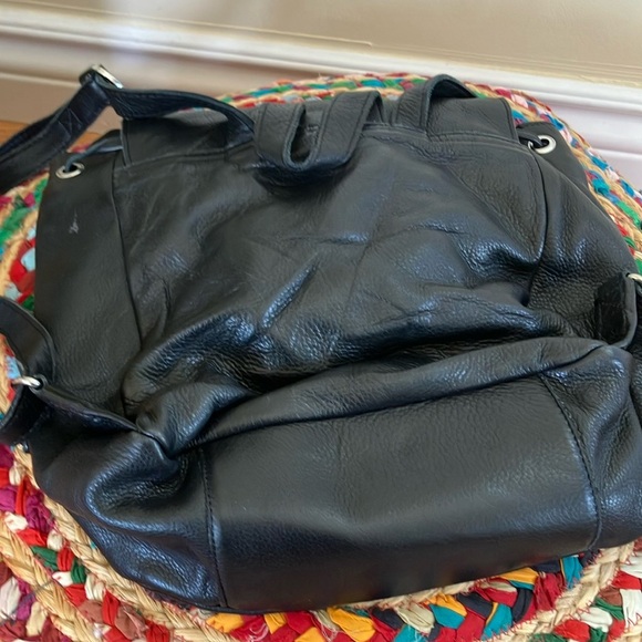 Day & Mood Black Leather Backpack - Picture 2 of 4